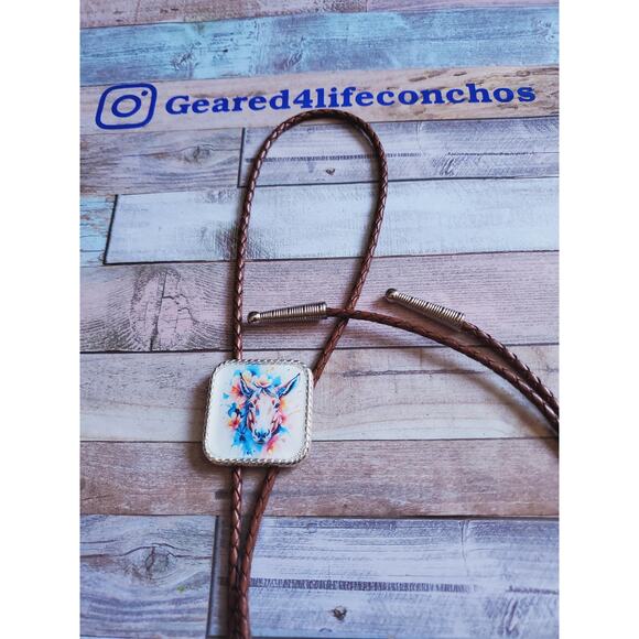 Mule art conchos leather working, leather conchos for tack, mule tack concho set - Picture 5 of 6